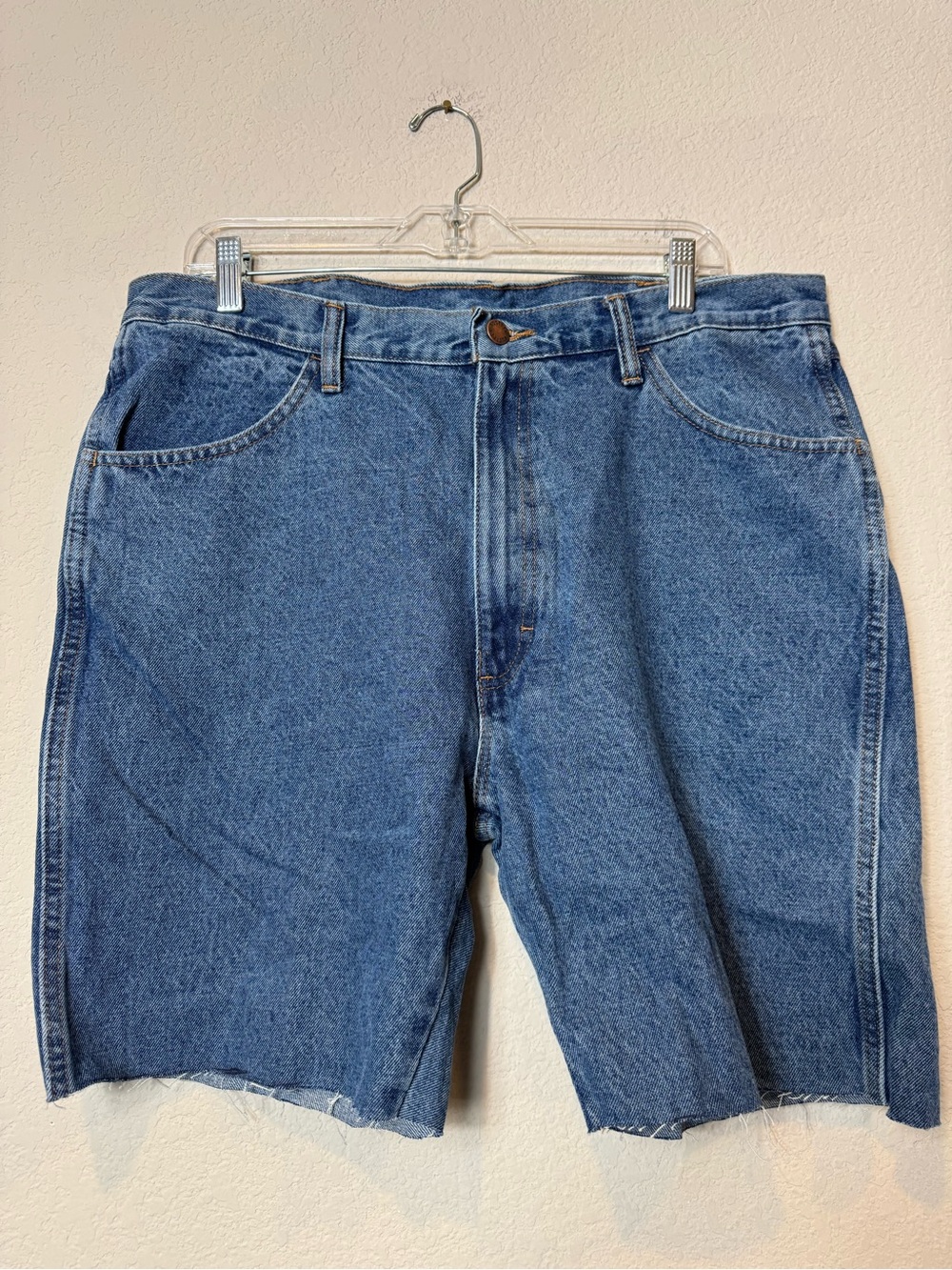 Rustler Classic Blue Denim Cutoff Jean Shorts Casual Summer Outdoors size 36